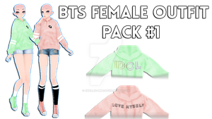 .:MMDxOutfits:. .:BTS Famele Outfit #1:. .:DL+:. by xNellix-MMD