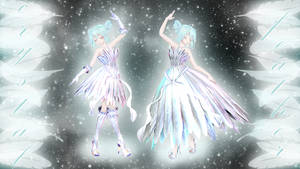 [MMD dl] Feather dress download by HoshichoM