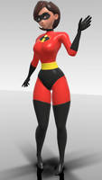 MMD INCREDIBLES 2 ELASTIC GIRL MODEL by caribeandragon