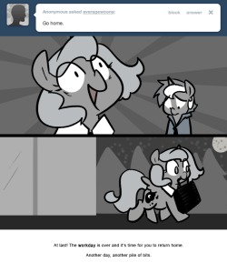 > Go home.
At last! The workday is over and it&rsquo;s time for you to return home.
Another day, another pile of bits.