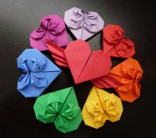 Origami Hearts by OrigamiPieces