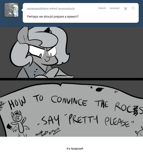 > Perhaps we should prepare a speech?
It&rsquo;s foolproof!