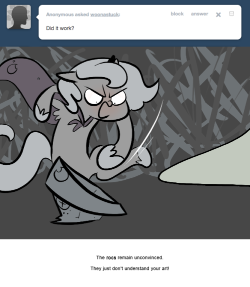 > Did it work?
The rocs remain unconvinced.
They just don&rsquo;t understand your art!