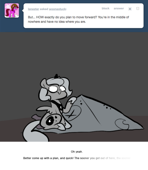 > But&hellip; HOW exactly do you plan to move forward? You&rsquo;re in the middle of nowhere and have no idea where you are.
Oh yeah.
Better come up with a plan, and quick! The sooner you get out of here, the sooner