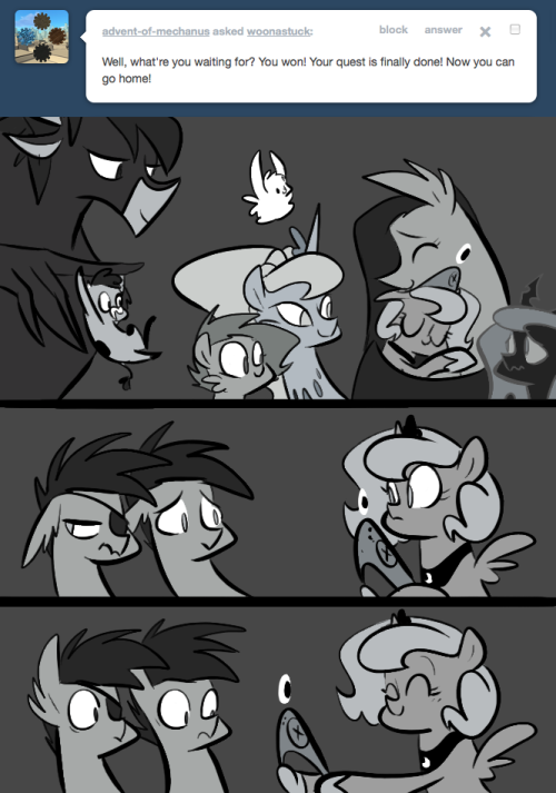 > Well, what&rsquo;re you waiting for? You won! Your quest is finally done! Now you can go home!