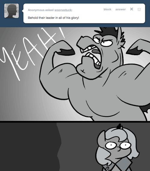 > Behold their leader in all of his glory!