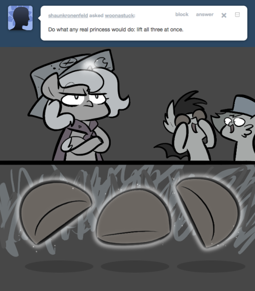 > Do what any real princess would do: lift all three at once.