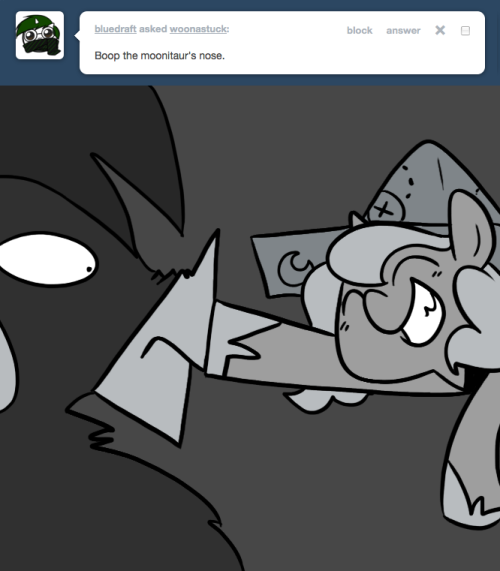 > Boop the moonitaur’s nose.