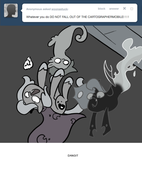 > Whatever you do DO NOT FALL OUT OF THE CARTOGRAPHERMOBILE!!!!
DANGIT