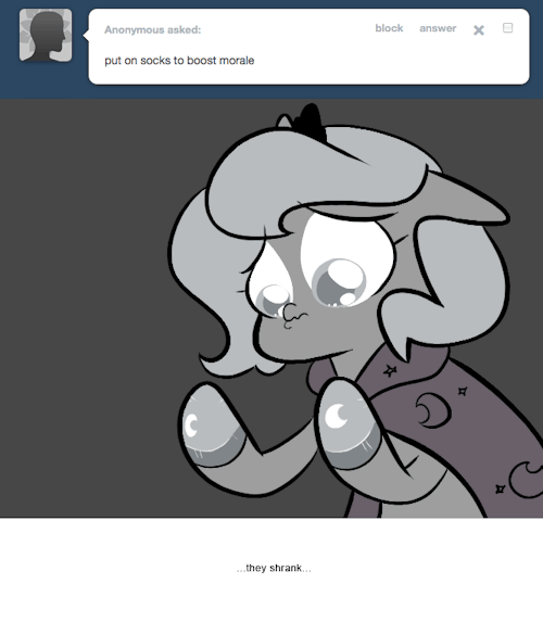 > put on socks to boost morale
…they shrank…