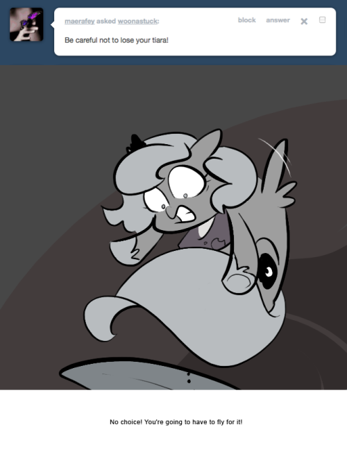 > Be careful not to lose your tiara!
No choice! You’re going to have to fly for it!