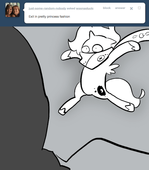 > Exit in pretty princess fashion